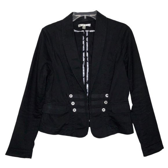 CAbi Style #329 The Band Military Jacket Blazer Black w/ Silver Buttons - Size 8 - Picture 4 of 10
